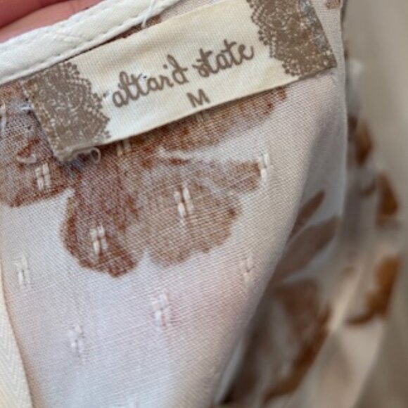 ALTAR'D STATE Fiona Dress Fall Floral White Brown size M - Picture 8 of 8
